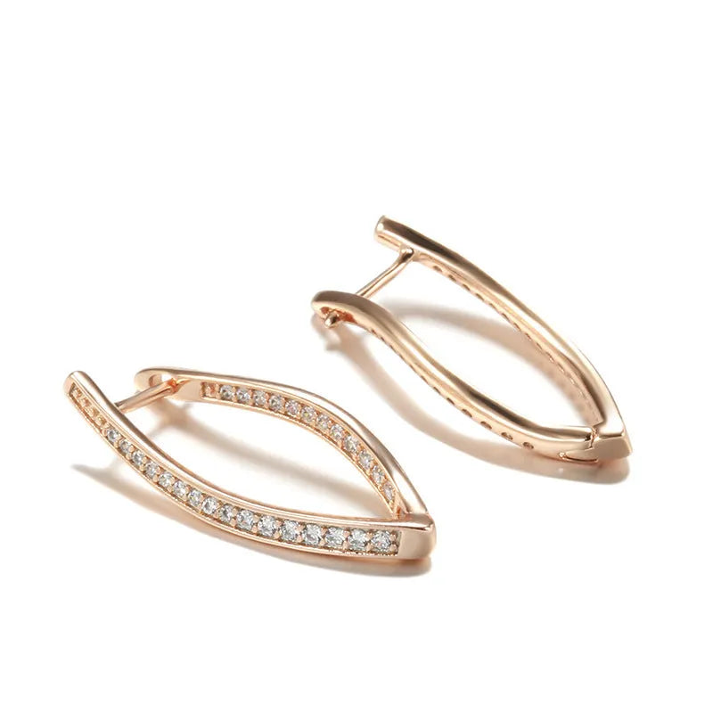 Geometric zircon drop earrings for women in copper with ins style design, colour H0493