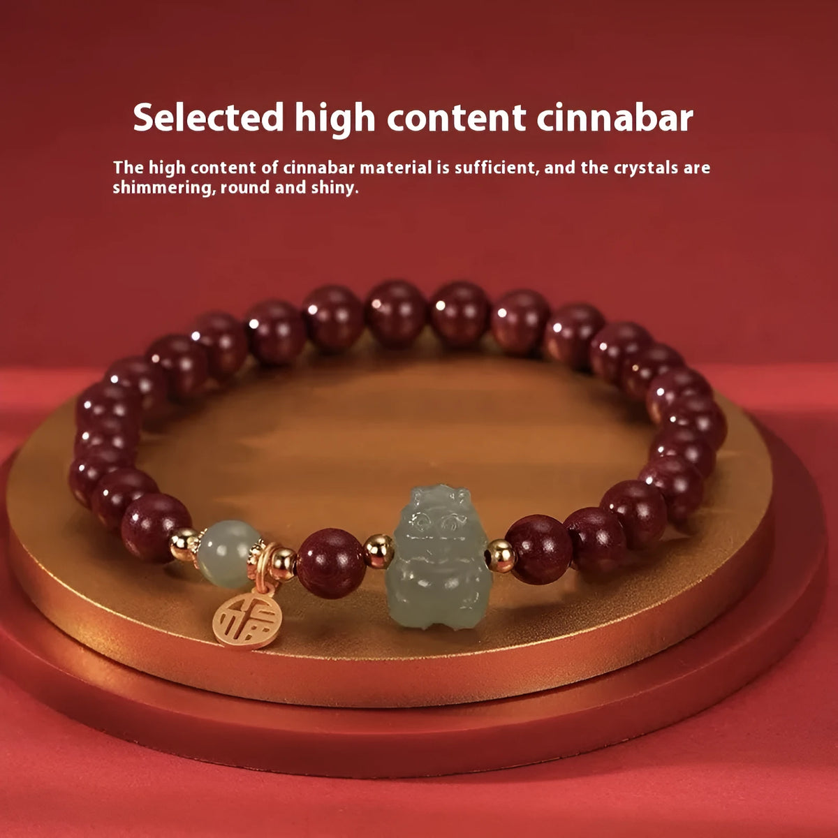 Hand-made natural Hetian Jade bracelet with 8mm beads in Emperor Sandstone or Purple Gold Sand style.