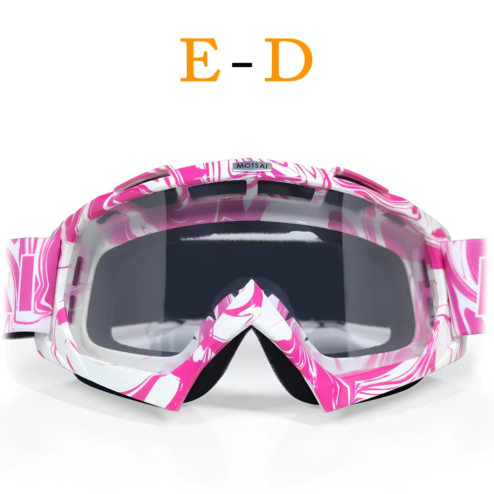Interchangeable lens riding goggles with ABS frame and multiple colour options for off-road cycling
