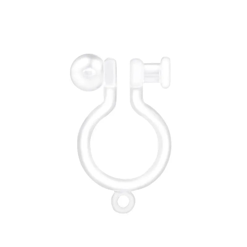 Transparent U-shaped plastic resin ear clip converter for stud earrings, unisex, single piece