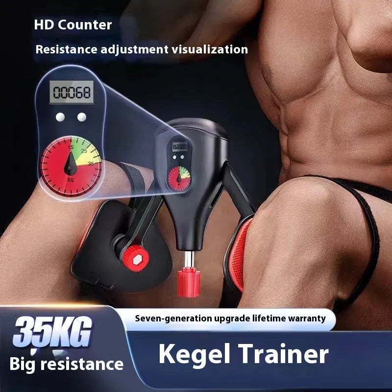 Black and grey Kegel trainer for men with fibreglass core and optional straps