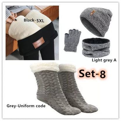 Wool touch screen gloves with scarf and hat set for cold weather