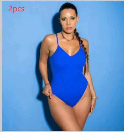 Women's backless string tie bikini set in solid colours showing triangle silhouette design