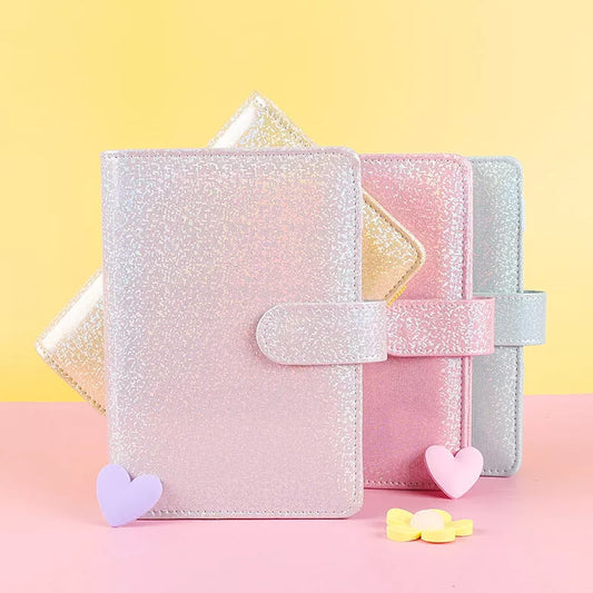 A6 Clip Notebook with imitation leather cover in various colors