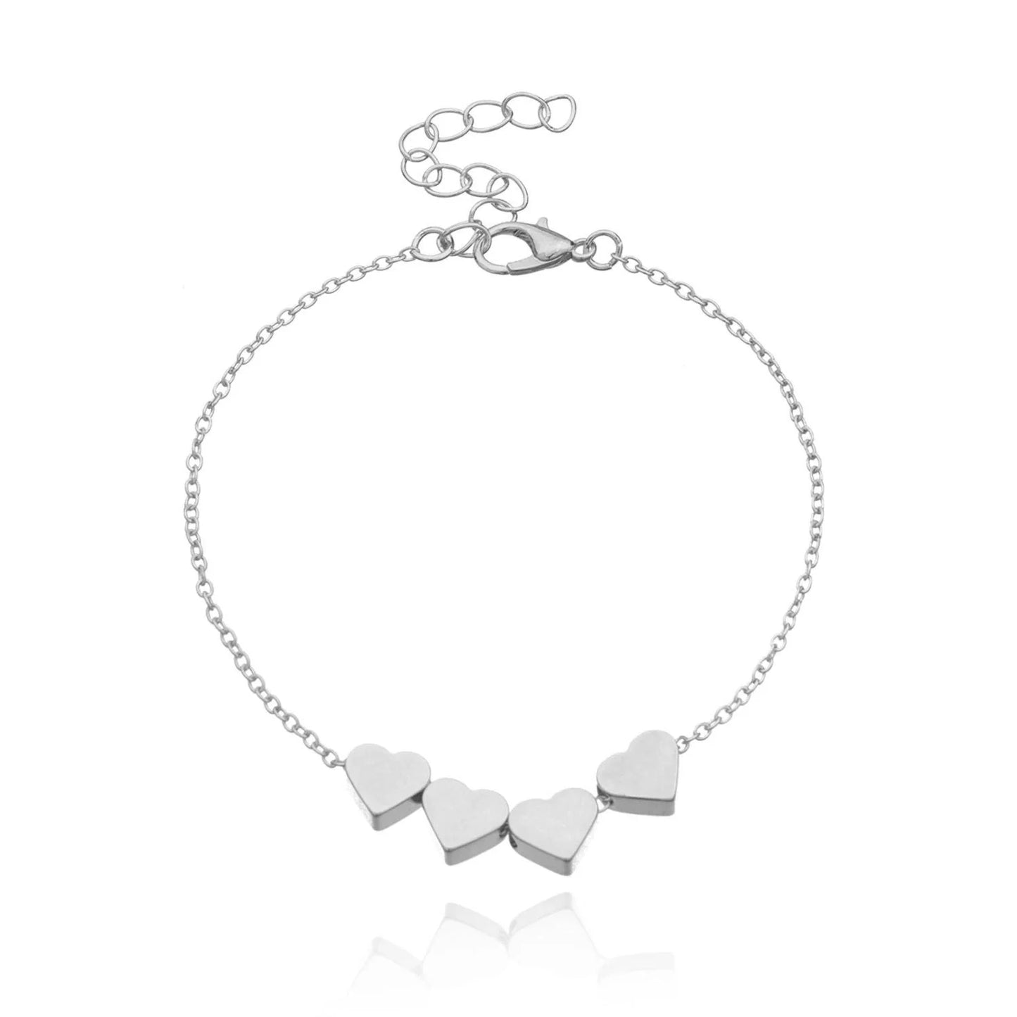 Korean Fashion Thin Chain Heart Bracelet for Women in gold and silver options
