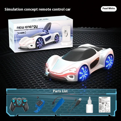 White and blue remote control car with gesture control and drift features for children