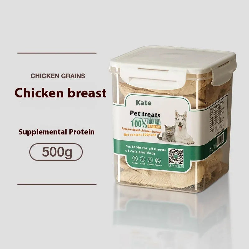 500g chicken freeze-dried cat snacks in bag or barrel packaging options