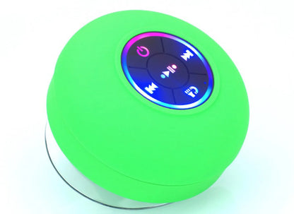 BTS07 large suction cup waterproof Bluetooth speaker in six colours: black, blue, green, red, white, yellow.