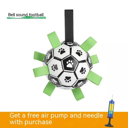 Interactive dog football toy with cute printing, perfect for outdoor training and play