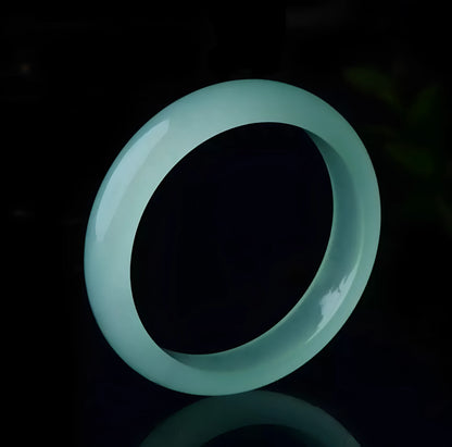 Oil cyan light green jade quartz rock bracelet for women in modern simplicity style, shown in blue and green colour options.
