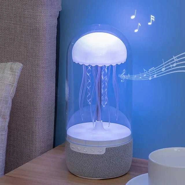 3-in-1 Jellyfish Lamp Bluetooth Speaker with colorful LED lights and compact design