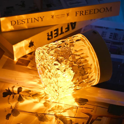 Crystal Lamp Water Ripple Projector with acrylic lampshade and LED light