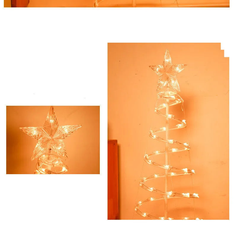 6ft tall spiral Christmas tree LED light with colour and warm white options on a detachable stand.