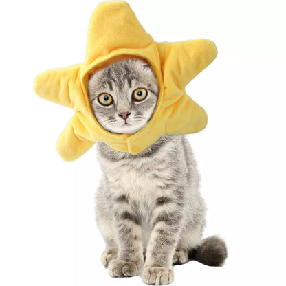 Cartoon-themed pet hat for cats with unique embroidery detailing