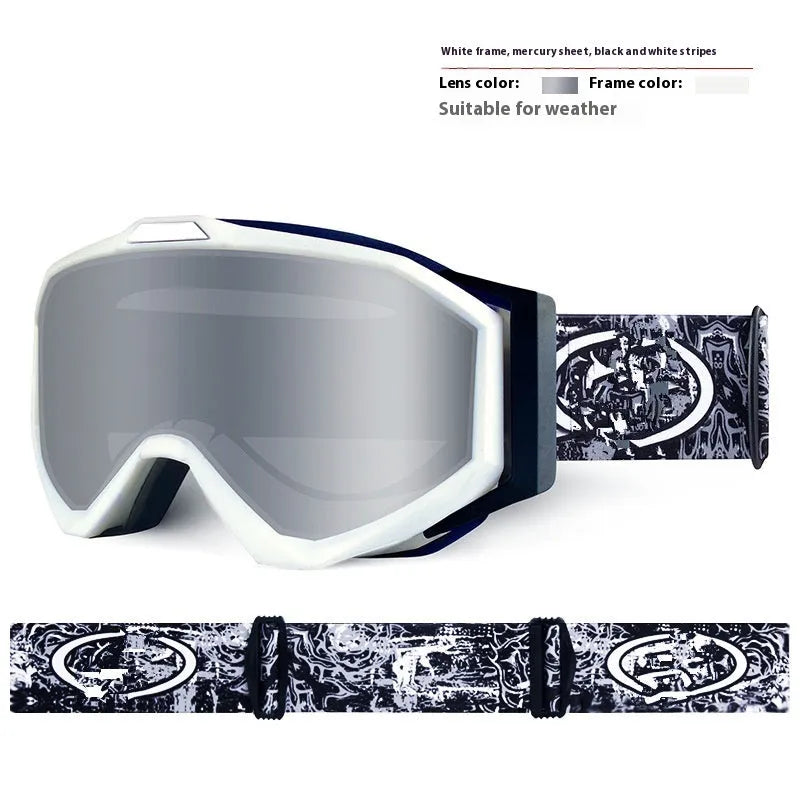 Motorcycle goggles with double-layer anti-fog lens and flexible TPU frame in multiple colour options.