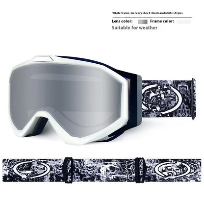 Motorcycle goggles with double-layer anti-fog lens and flexible TPU frame in multiple colour options.