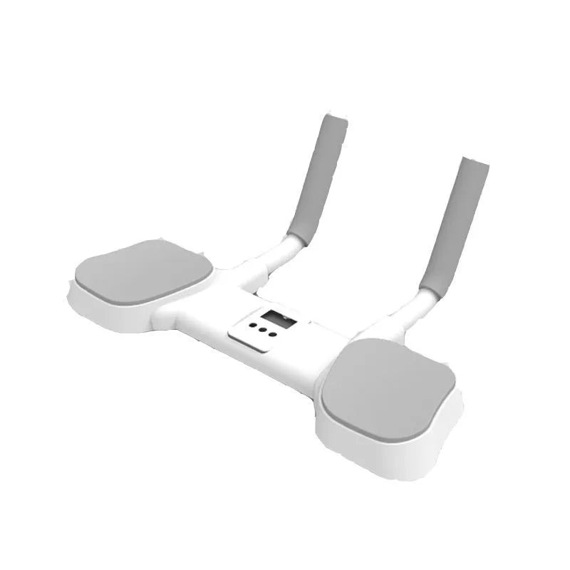 White flat support trainer with alloy aluminium tube frame and ABS plastic components for home fitness
