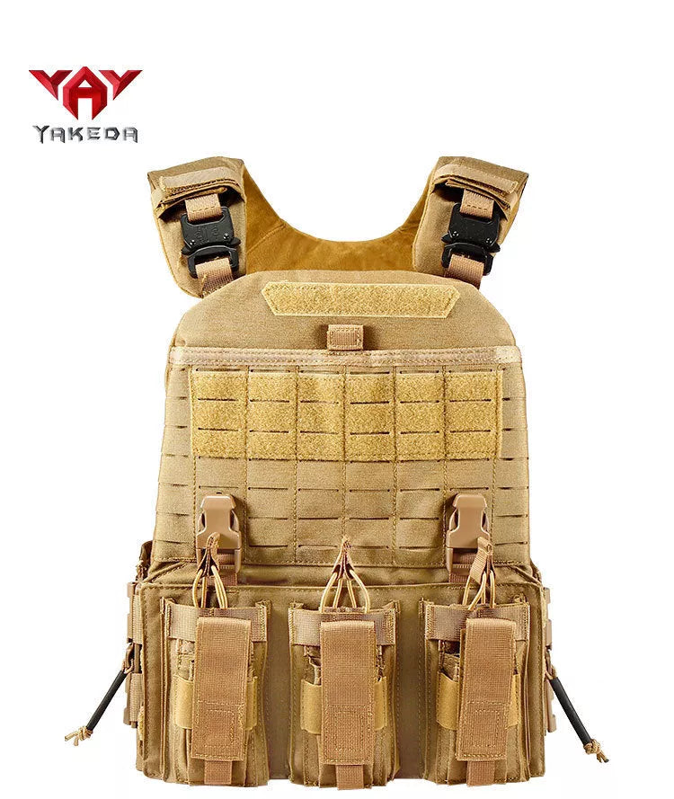 MOLLE System Tactical Vest in khaki, black, grey, or military green for outdoor activities