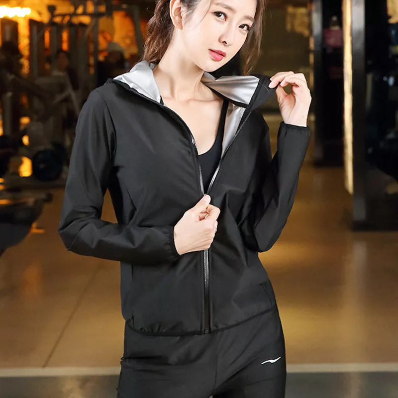 Outdoor running jacket and pants set for fitness sports, available in sizes S to 4XL