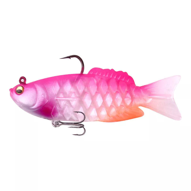 Soft Shad Bait with 3D bionic eye for bass fishing in seven colors