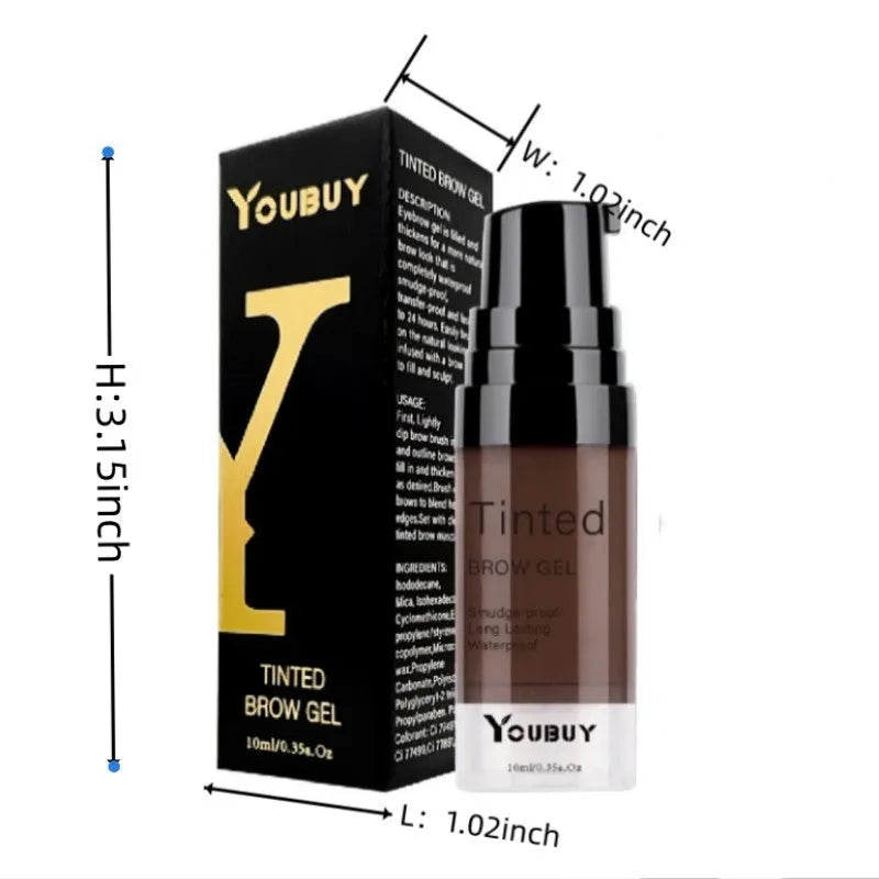 Waterproof quick-drying eyebrow cream in brown and black shades for natural brow definition