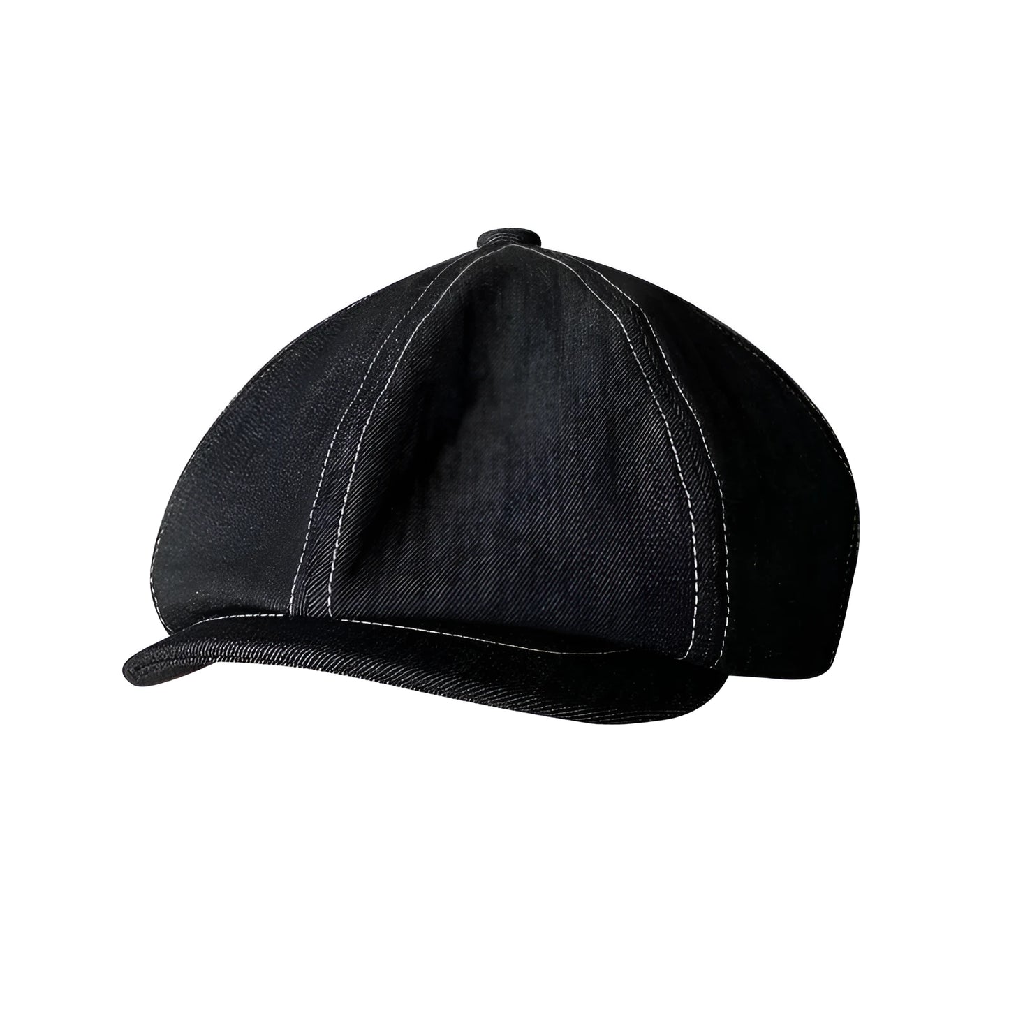 Black cotton Japanese Denim beret hat for adults with unisex styling