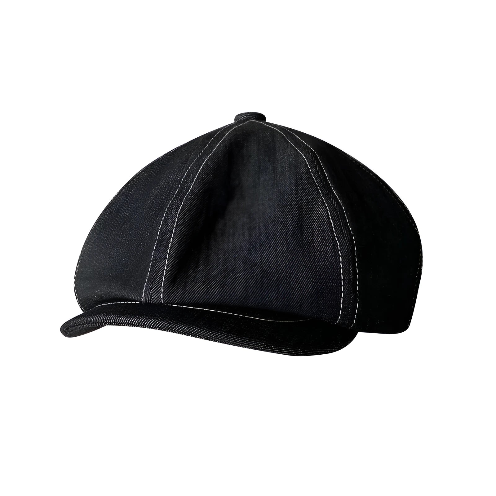 Black cotton Japanese Denim beret hat for adults with unisex styling