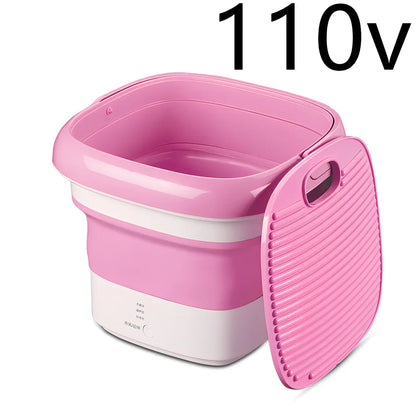 Blue Weili BX-3 folding washing machine unfolded, 0.8kg tub capacity, plastic portable design for small laundry loads