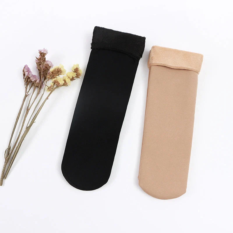 Cozy winter tube socks for men and women in black and skin color options