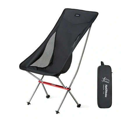 Ultralight aluminium camping chair folded with carry bag, showing compact 45cm size