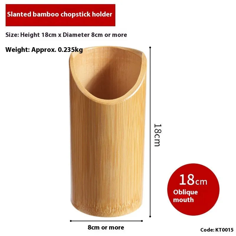 Bamboo chopsticks holder with creative styles, measuring 12-18cm in length, for portable utensil storage