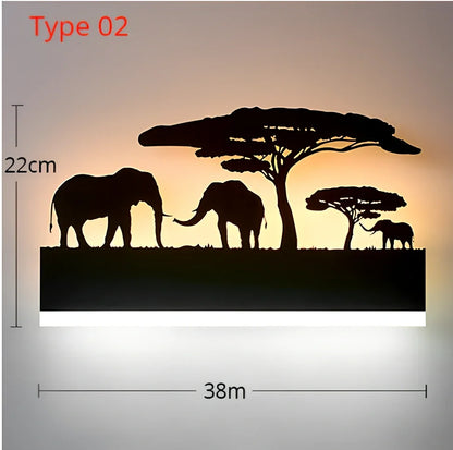 Black circular LED wall lamp with 38cm diameter and laser-cut acrylic design