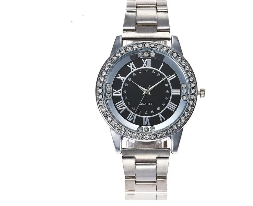 Vansvar women's quartz dress watch with 40mm round dial, alloy strap and rose gold or gold colour option