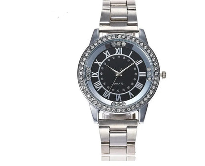Vansvar women's quartz dress watch with 40mm round dial, alloy strap and rose gold or gold colour option