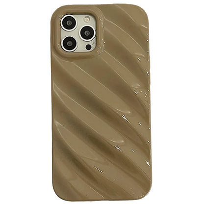Ins Style simple pleated silicone phone case for Apple iPhone in a Nordic design colour.