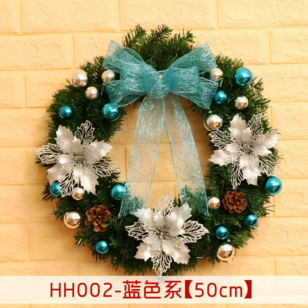 Christmas wreath rattan ring in traditional woven design for door decoration