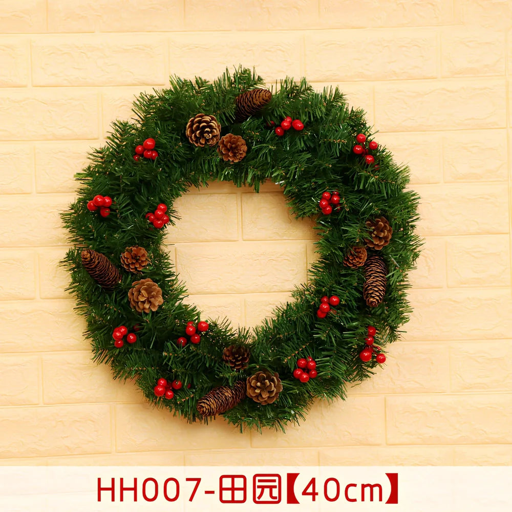 Christmas wreath rattan ring in traditional woven design for door decoration