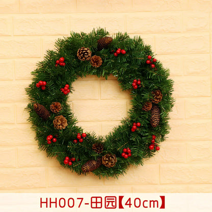 Christmas wreath rattan ring in traditional woven design for door decoration