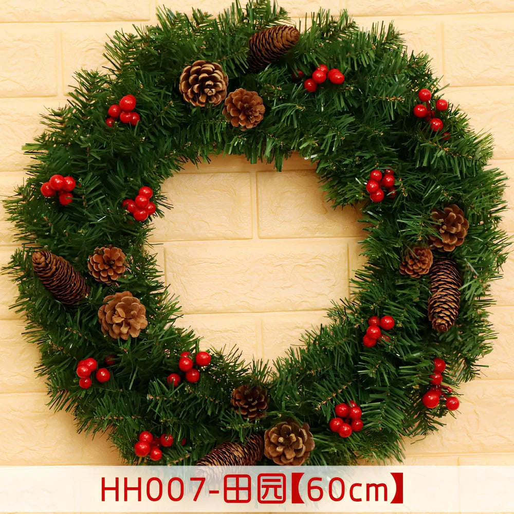Christmas wreath rattan ring in traditional woven design for door decoration