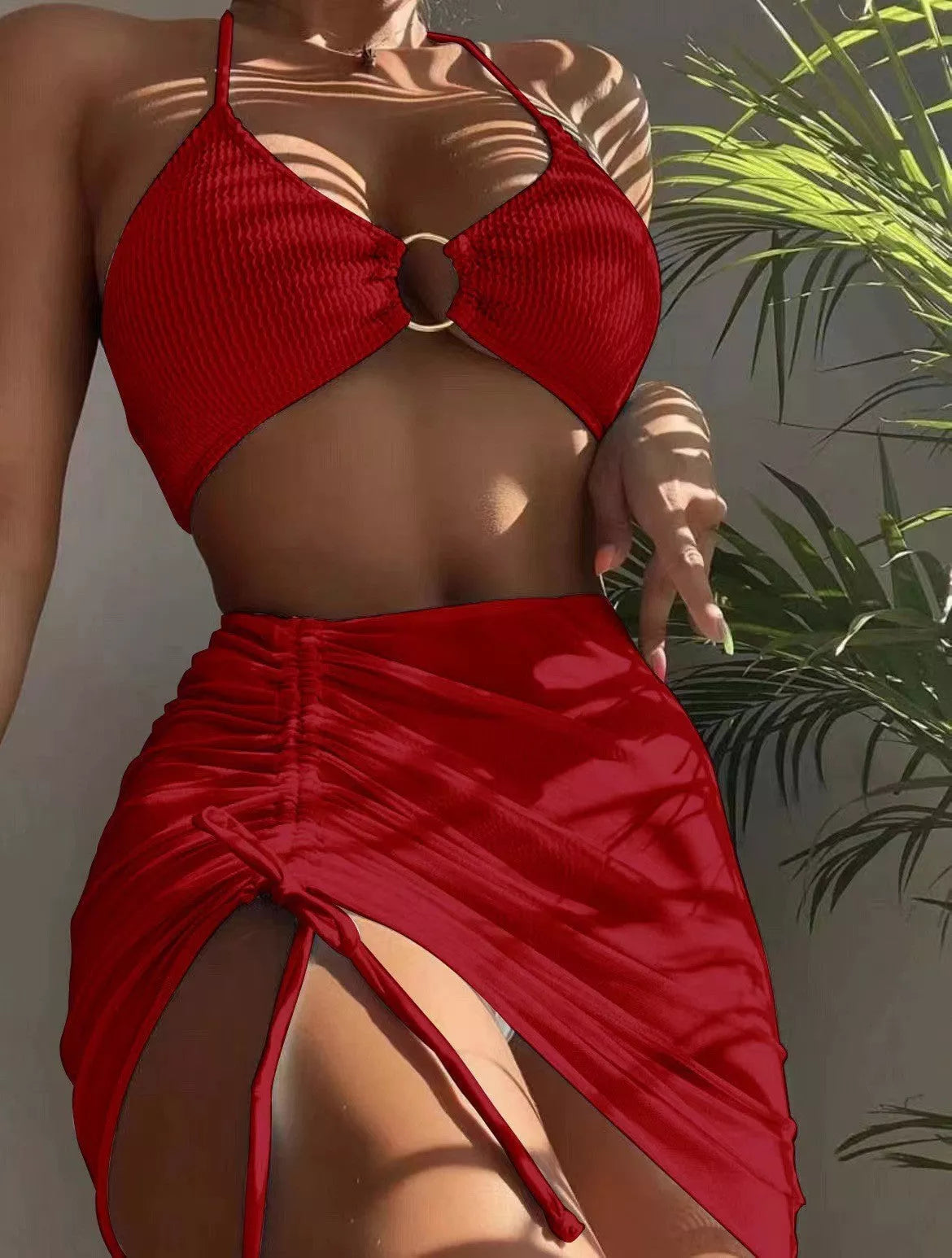 Women's halter bikini set in various colors for summer beach wear