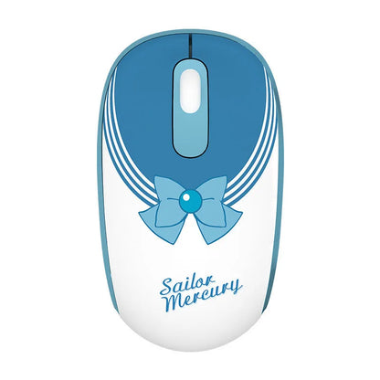 Sailor Moon wireless computer mouse with cartoon character design, USB receiver, and measurement showing 100mm length