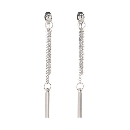 Elegant women's tassel stud earrings in silver, gold, and 925 silver options