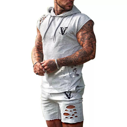 Men's cotton-blend running tights with V-neck design for enhanced performance