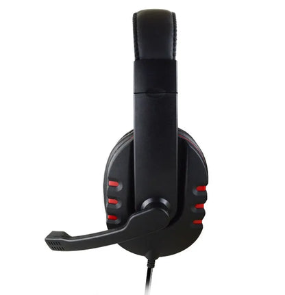 Warlord wired gaming headset with microphone, 3.5mm plug, 40mm drivers, blue or red, 1.2m cable