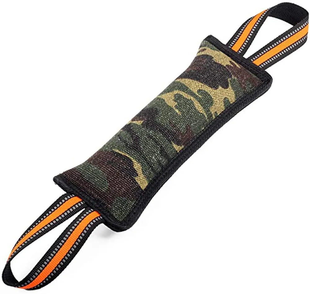 Yellow-trimmed reflective jute dog bite stick for training measuring 55cm