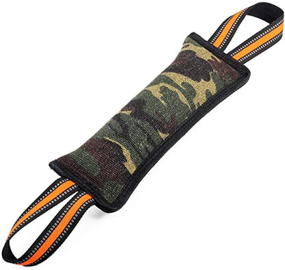 Yellow-trimmed reflective jute dog bite stick for training measuring 55cm