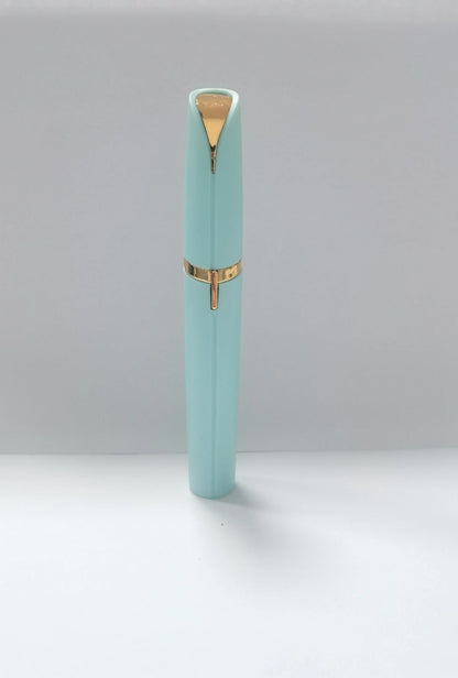 Mini electric eyebrow trimmer with LED light and gold plated head