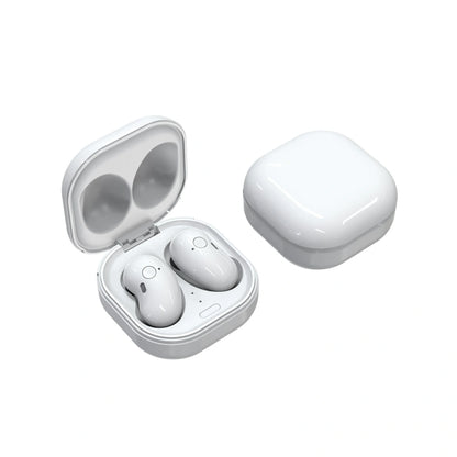 Bluetooth 5.0 wireless earbuds with 9D stereo sound and IPX4 waterproof rating in black, white, and rose gold