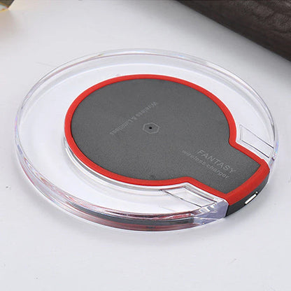 Sleek wireless charging pad with non-slip silicone surface and automatic charging for Apple and Samsung devices