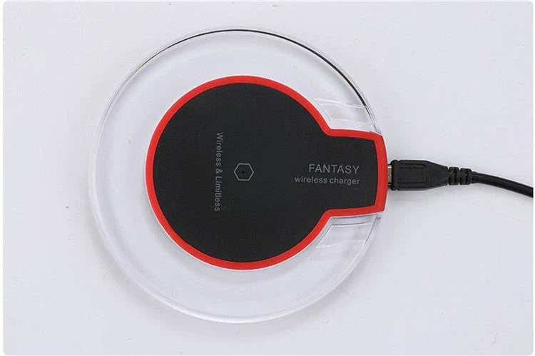 Sleek wireless charging pad with non-slip silicone surface and automatic charging for Apple and Samsung devices